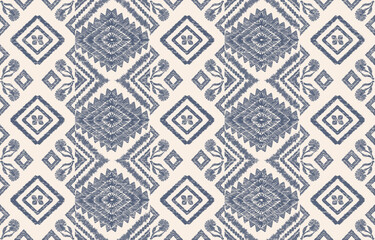 Ethnic ikat seamless pattern in tribal. Aztec geometric ethnic ornament print. Ikat pattern style. Design for ikat, blanket, fabric, clothing, carpet, textile, ethnic, batik, embroidery.