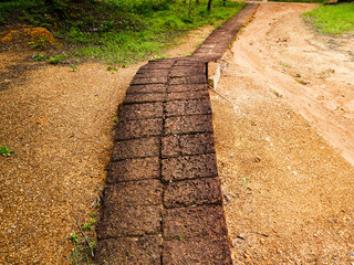 Stone walkway at Phae Mueang Phi Forest Park, Phrae Province, Thailand.