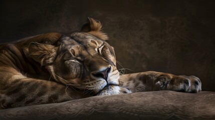 Naklejka premium lion, animal, lioness, wildlife, cat, wild, mammal, feline, predator, nature, safari, portrait, zoo, carnivore, cub, big, hunter, mane, leo, young, big cat, fur, head, face, eyes