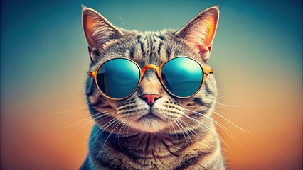 Cool cat wearing sunglasses, cat, feline, pet, sunglasses, sun, stylish, trendy, fashion, accessory, cool, adorable, cute