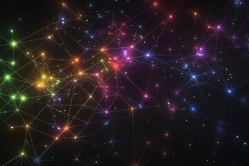 Highlight some of the nodes with a stronger glow or different colors to indicate key points or hubs in the network