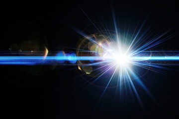 Obraz premium Optical lens flare effect Isolated on black background
