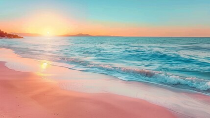 Fototapeta premium A beautiful beach with pink sand