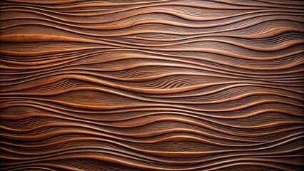 Dark brown wooden surface with smooth coating and wavy water pattern relief texture background, wood, brown, surface, artistry