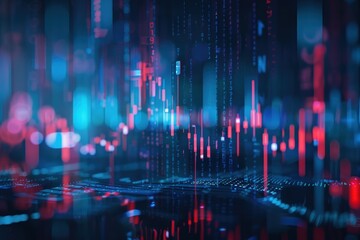 Fototapeta premium stock market chart lines, financial graph on technology abstract background represent financial crisis, financial