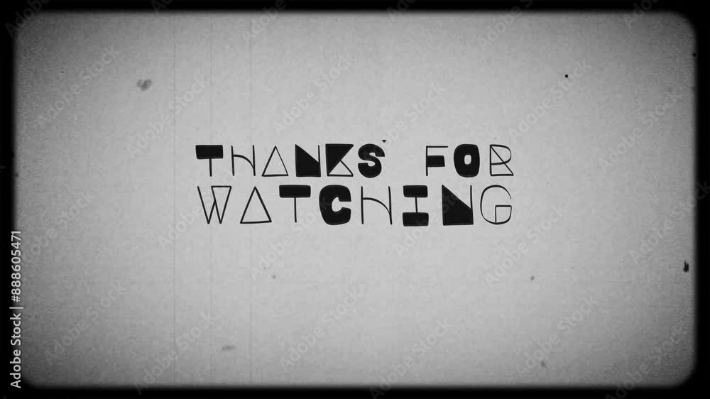 Poster thanks for watching text message animation with a hand writing style