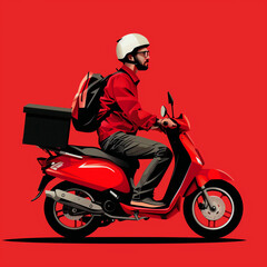 Moto llevando delivery 