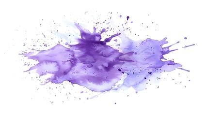 Obraz premium Purple watercolor splash on white background