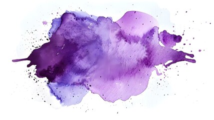 Purple watercolor splash on white background