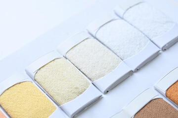 sample color shade of colorful fabric textile of clothing industry