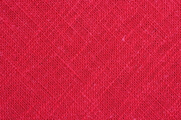 red hemp viscose natural fabric cloth color, sackcloth rough texture of textile fashion abstract background