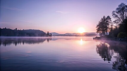 Soft light of dawn illuminating the peaceful morning atmosphere , dawn, sun, morning, atmosphere, calm, nature, soft