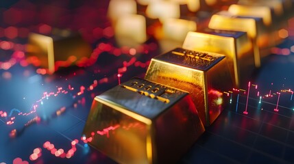 Rising gold prices concept. Investment in precious metals