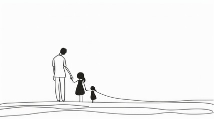 A man is holding a child on a leash
