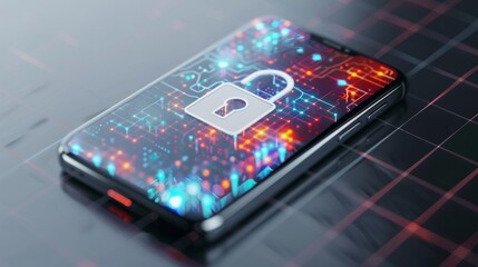 A cell phone with a lock on it