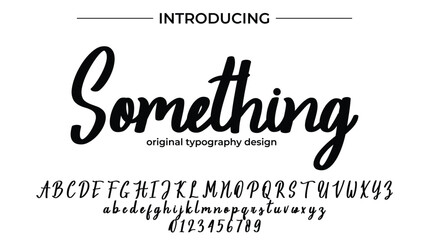 Something Font Stylish brush painted an uppercase vector letters, alphabet, typeface