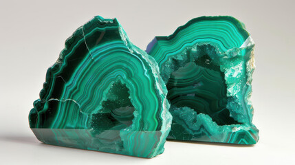 Fototapeta premium Two green rocks with a hole in the middle