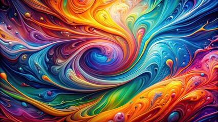 Fluid art featuring vibrant colors swirling together in a mesmerizing pattern, abstract, colorful, acrylic, painting