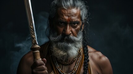 Obraz premium portrait of a person with a sword