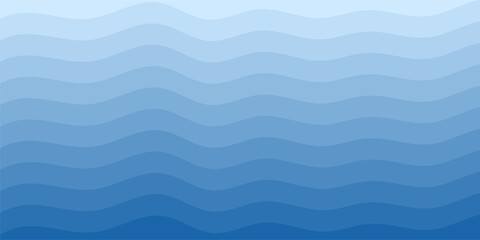 Obraz premium Background vector illustration of blue ocean wave layers