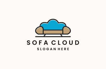 Sofa cloud logo template vector illustration design