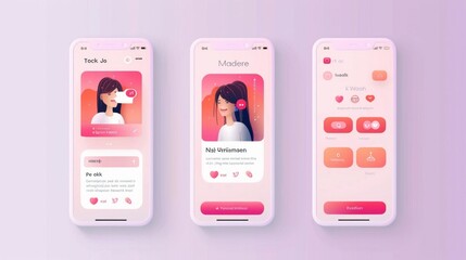 application ux ui design for social media concept,healthy, AI Generative