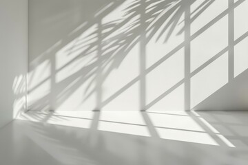 Fototapeta premium Abstract Grey and White Background with Light Shadows on Blank Wall