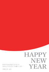 2025年 日の丸年賀状テンプレート