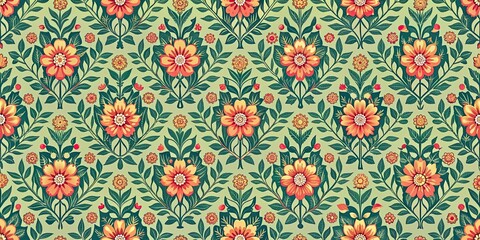 Seamless pattern design ideal for textiles, wrapping paper, and digital backgrounds, abstract, repeat, geometric, floral