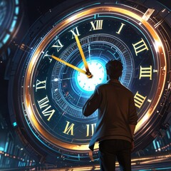 Fototapeta premium person with clock