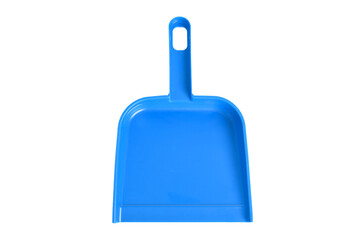Small blue dustpan isolated on white background