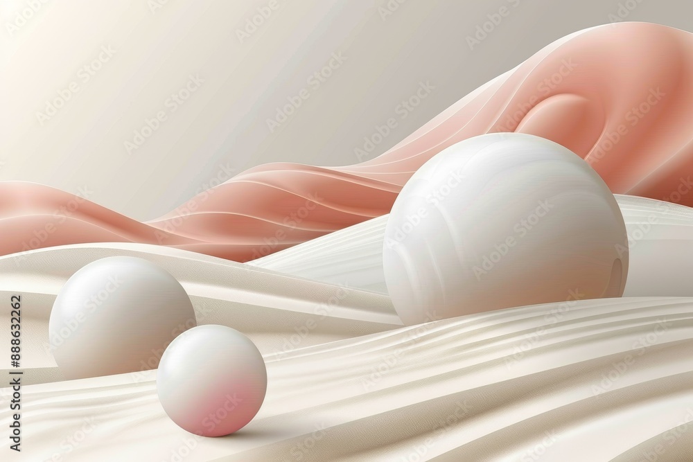 Poster abstract 3d spheres with soft lighting modern design conceptual art creative representation unique p