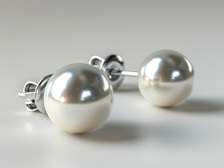 pearl earring isolated on white background 