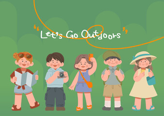 여름 야외활동 사람들