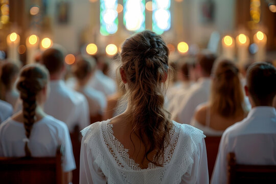 Capturing the Worshipful Moments Christians Engaging in Hymns at Church Service. Concept Christian Worship, Church Service, Hymn Singing, Spiritual Moments, Faith Expression