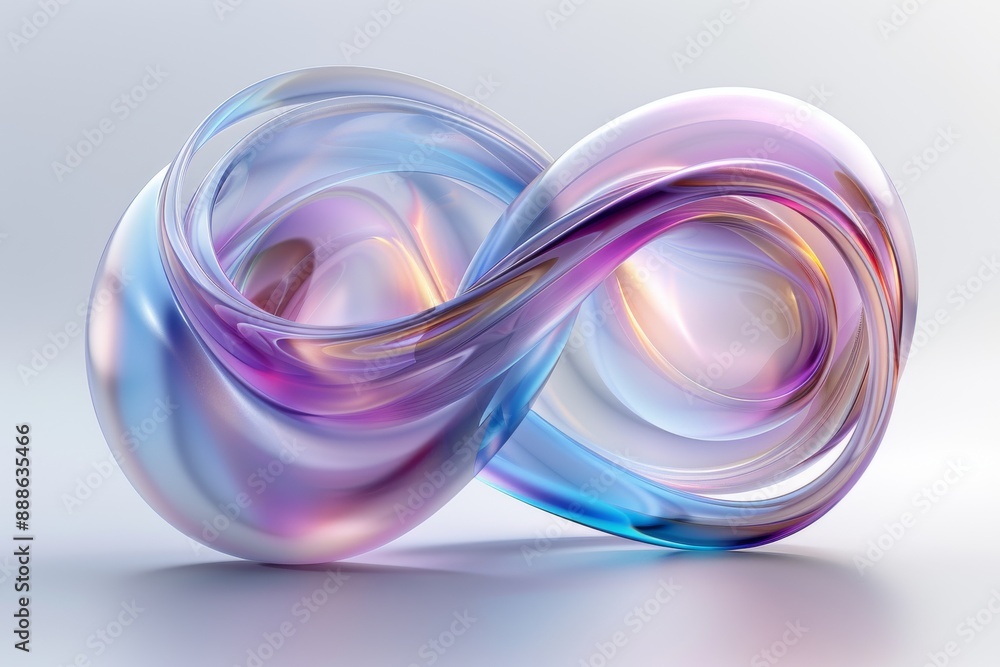 Poster abstract twisted 3d shape with vibrant colors modern art creative design conceptual representation u