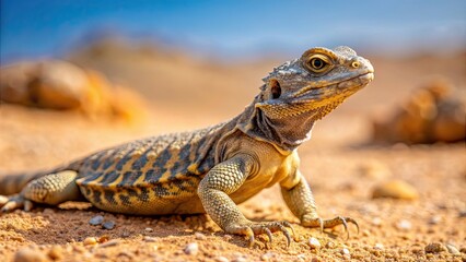 Obraz premium South Arabian Spiny-tailed Lizard known as Uromastyx yemenensis in Yemen desert habitat , reptile, lizard, Uromastyx, Yemen