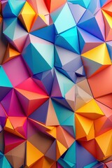 Fototapeta premium colorful polygons flat design front view technology 3D render Complementary Color Scheme