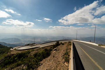 Fototapeta premium Al Bahah, Saudi Arabia : The Nosab mountain road between Al Bahah and Abha in the western part of Saudi Arabia not far from Jeddah.