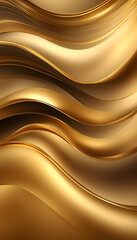 Obraz premium Abstract golden waves background with smooth, flowing curves and a metallic sheen.