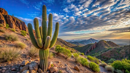 Cactus growing along a hill on Ram's Head trail, desert, plant, nature, landscape, rocky terrain, hiking, outdoor