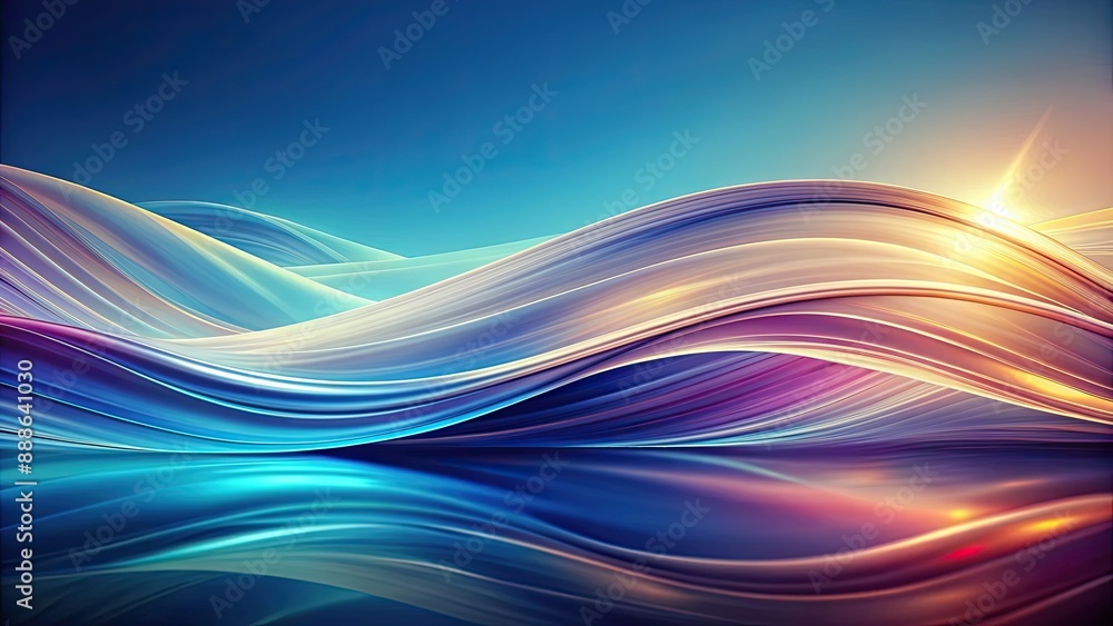 Poster Abstract background with smooth, flowing waves , abstract, background, texture, design, pattern, curves, movement, smooth, flowing