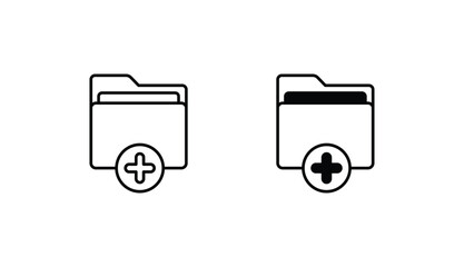 Add Folder icon design with white background stock illustration