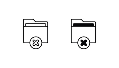 Delete Folder icon design with white background stock illustration