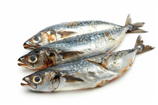 Iwashi Sardines with attractive shape on white background
