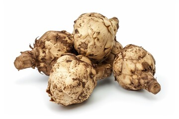 Jerusalem artichoke on white background