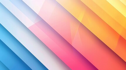 Fototapeta premium Colorful Abstract Geometric Background with Diagonal Stripes in Pastel Shades of Pink, Blue, Yellow, and Orange