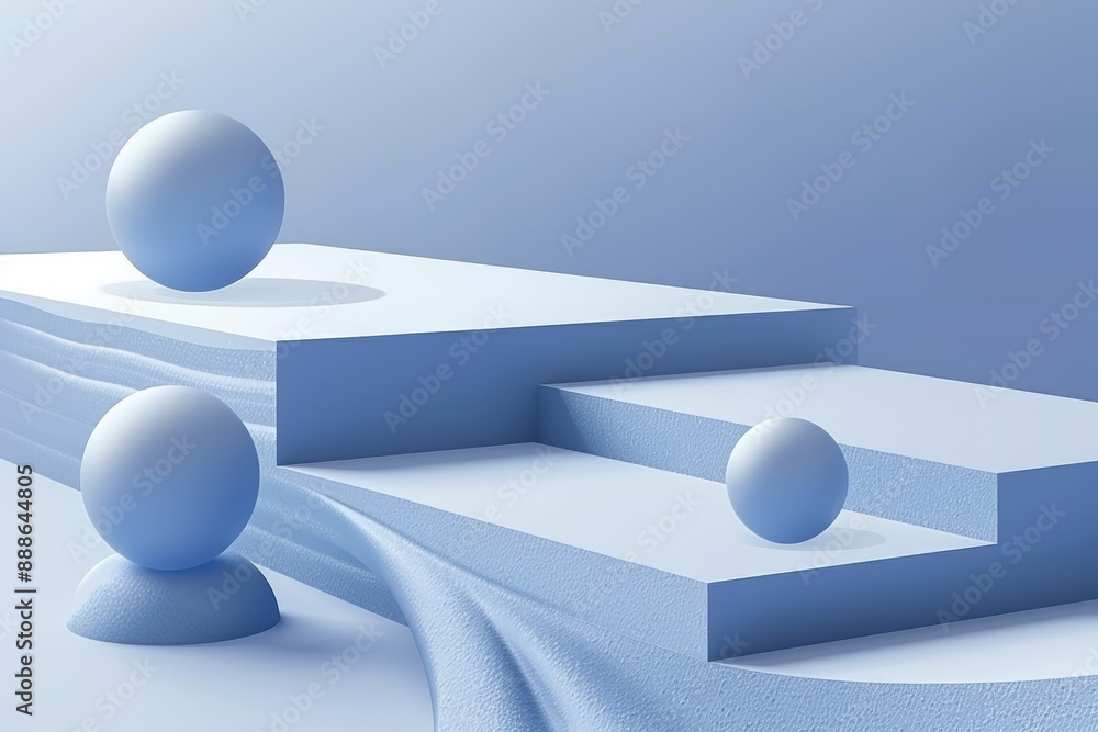 Poster abstract geometric shapes with soft lighting modern art creative representation conceptual design un