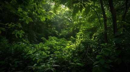 Lush and dense vegetation around