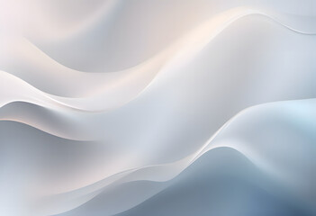 Obraz premium Abstract background with smooth, flowing white and gray waves creating a soft, elegant texture.